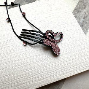 Pink Crystal Butterfly Hair Comb